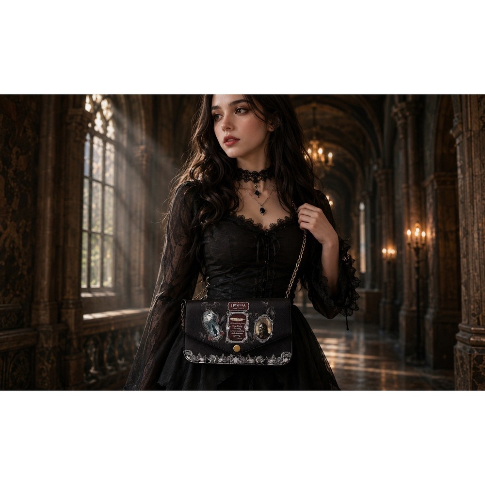 "The Dracula" Chain Crossbody Bag Vegan Leather New Horror Halloween